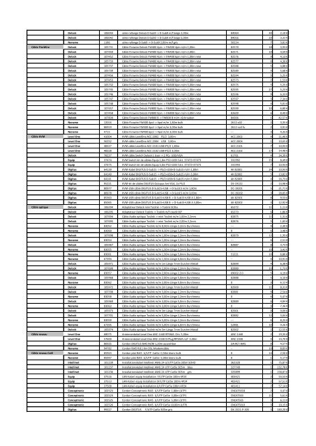 Tarifs - Informat Systems