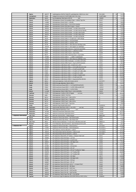 Tarifs - Informat Systems