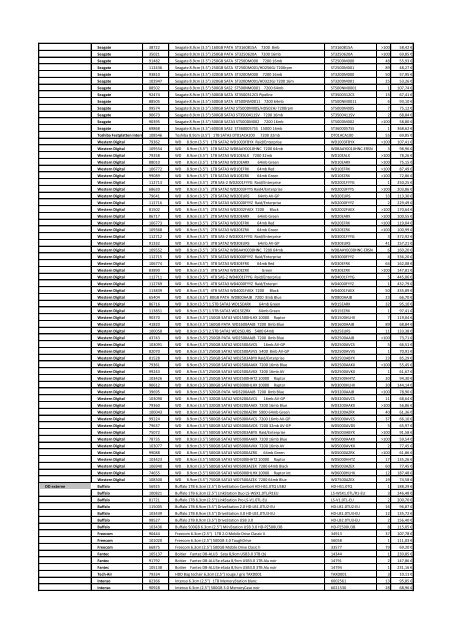 Tarifs - Informat Systems