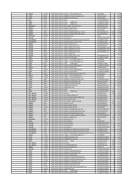 Tarifs - Informat Systems