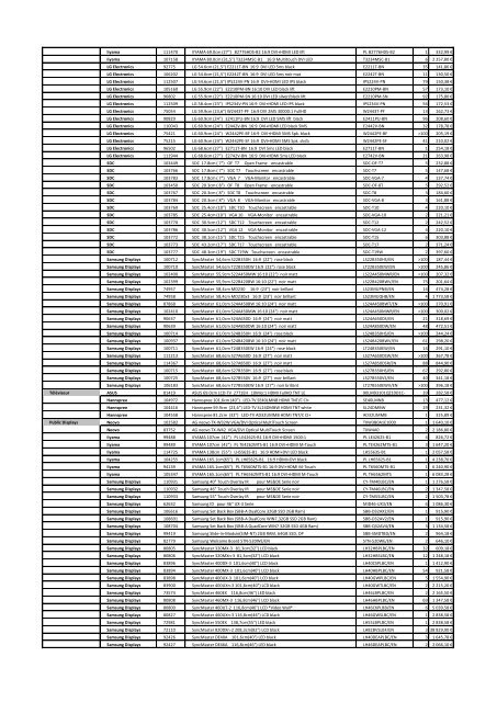 Tarifs - Informat Systems