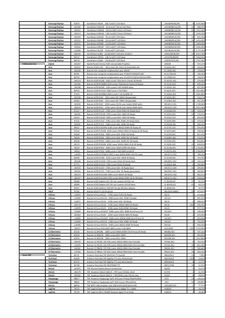 Tarifs - Informat Systems