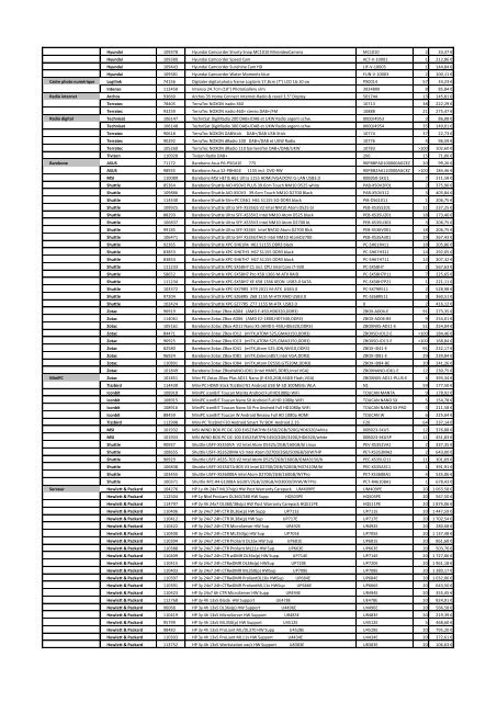 Tarifs - Informat Systems