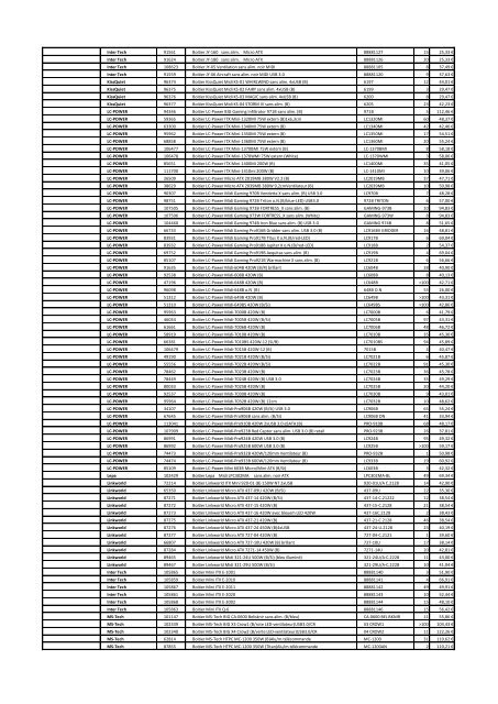 Tarifs - Informat Systems