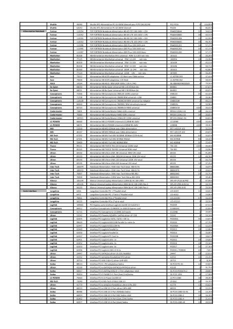 Tarifs - Informat Systems