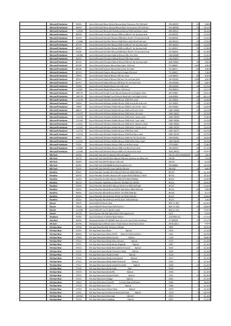 Tarifs - Informat Systems