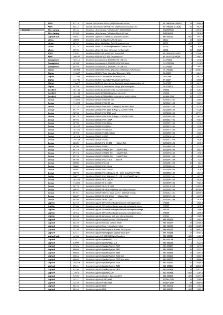 Tarifs - Informat Systems