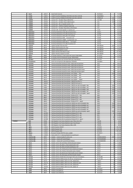 Tarifs - Informat Systems