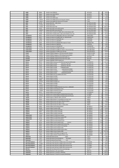 Tarifs - Informat Systems