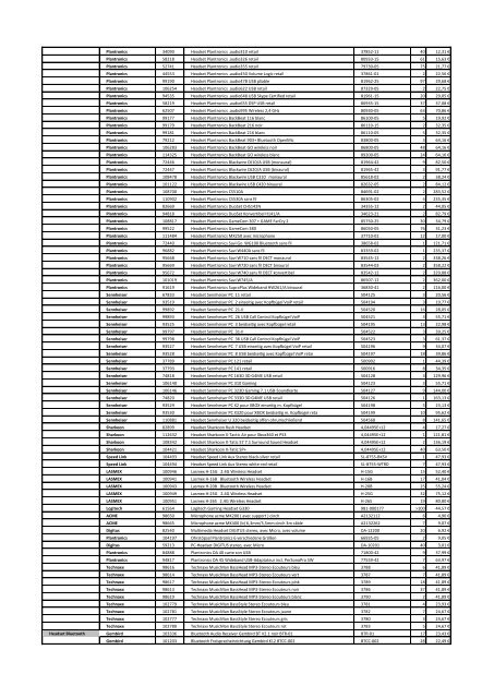 Tarifs - Informat Systems