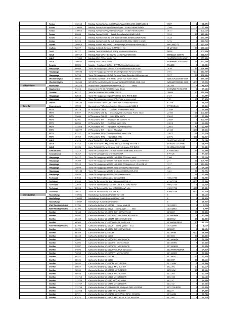 Tarifs - Informat Systems