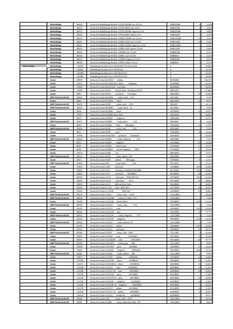 Tarifs - Informat Systems