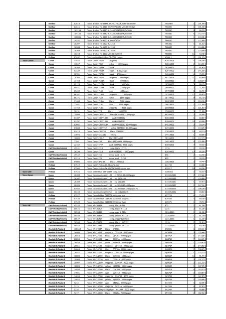 Tarifs - Informat Systems