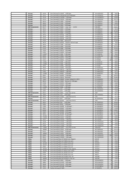 Tarifs - Informat Systems