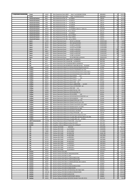 Tarifs - Informat Systems