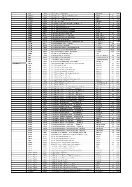 Tarifs - Informat Systems