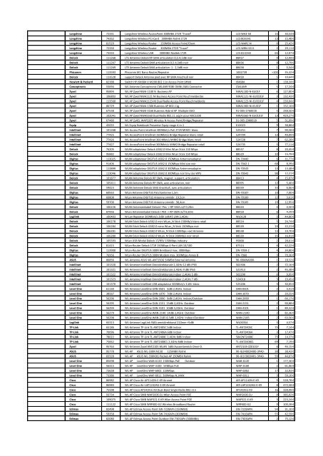 Tarifs - Informat Systems