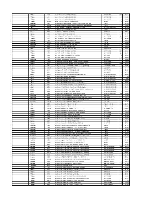 Tarifs - Informat Systems