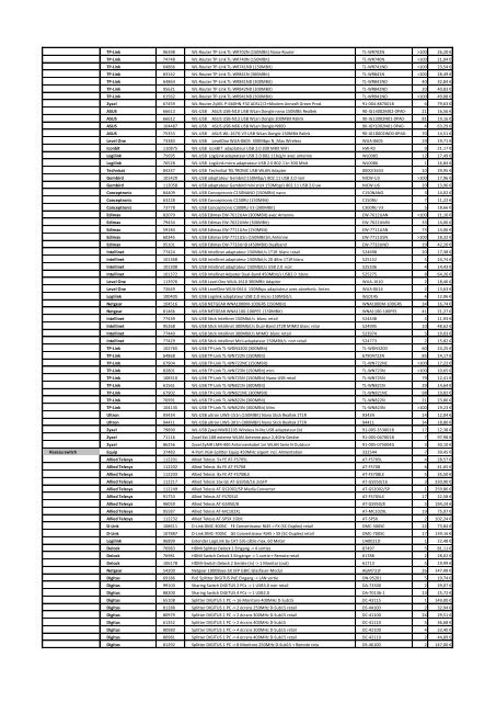 Tarifs - Informat Systems