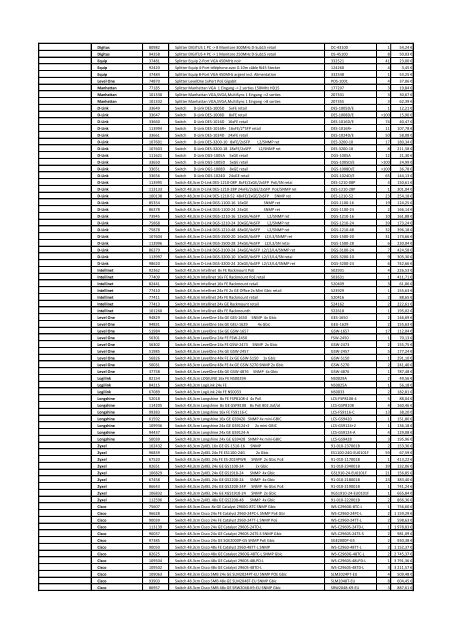 Tarifs - Informat Systems