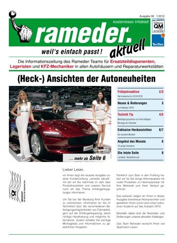 (Heck-) Ansichten der Autoneuheiten - Rameder ...