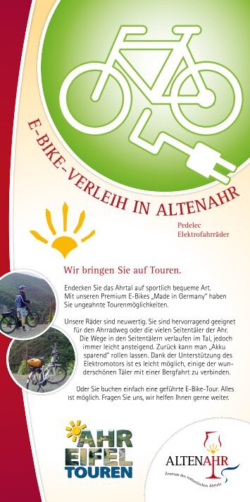 E-BIKE-VERLEIH IN ALTENAHR - Weinort Altenahr e.V.