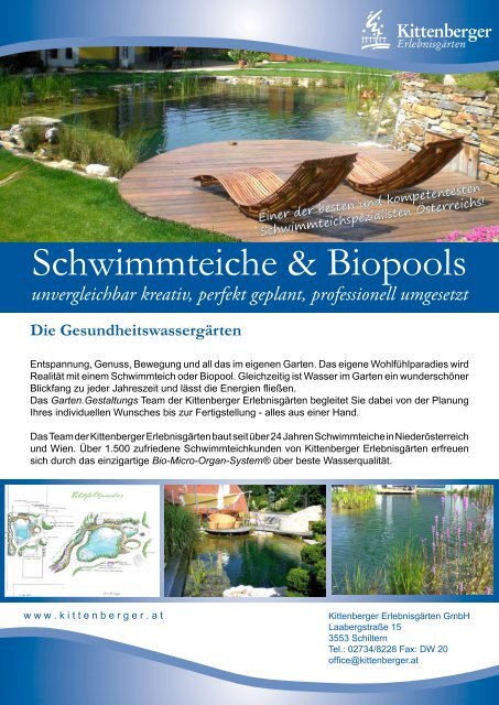 Schwimmteiche & Biopools - Kittenberger