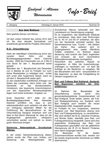 Altenau Wurmansau Info-Brief - Gemeinde Saulgrub