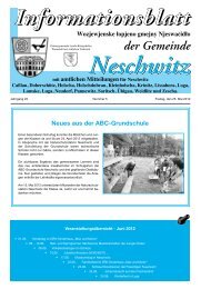 Informationsblatt Informationsblatt - Gemeinde Neschwitz