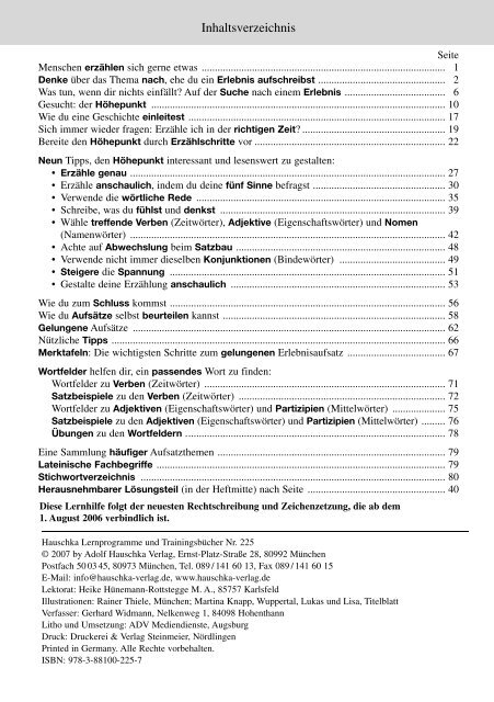 Aufsatz 4.-6. Klasse - Hauschka Verlag