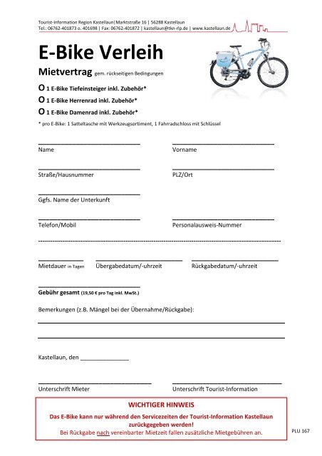 E-Bike Verleih - Kastellaun