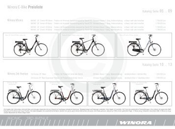 MIONIC 3RD AVENUE Winora E-Bike Preisliste
