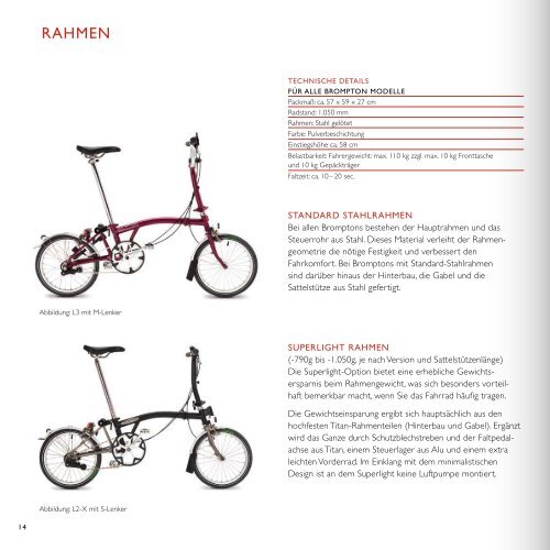 MODEllüBERsichT uND ZuBEhöR 2012 - Brompton