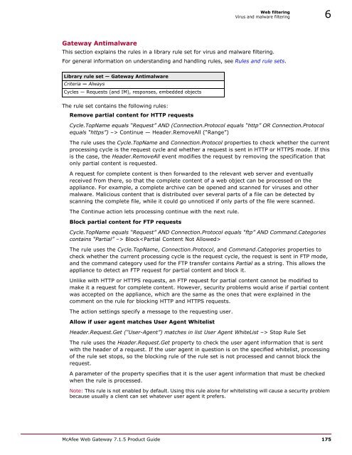 Web Gateway 7.1.5 Product Guide - McAfee