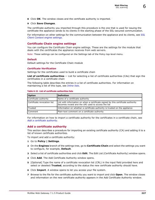 Web Gateway 7.1.5 Product Guide - McAfee