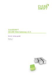CLEARSWIFT SECURE Web Gateway v2.5 Server sizing guide