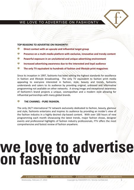 Top Reasons To Advertise On Fashiontv Direct Contact