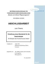 Erstellung eines Standards für die Gastroskopie - Kabeg