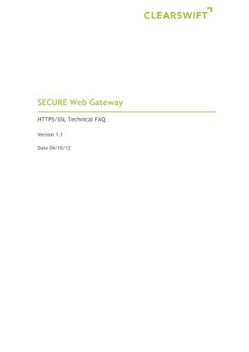 SECURE Web Gateway - Clearswift