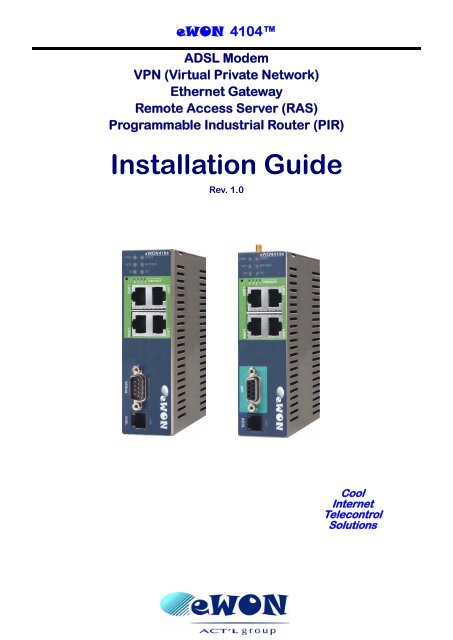 eWON4104™ Installation Guide - eWON Support