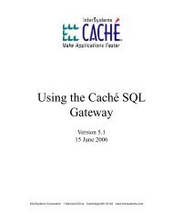 Using the Caché SQL Gateway - InterSystems