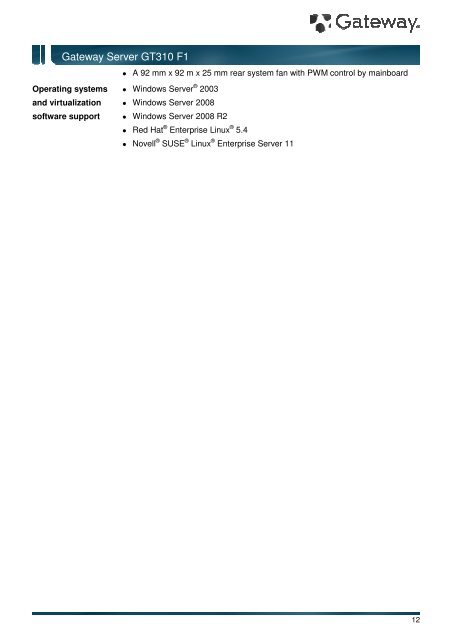 Gateway Server GT310 F1 - Acer