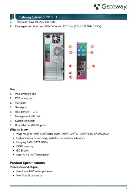 Gateway Server GT310 F1 - Acer