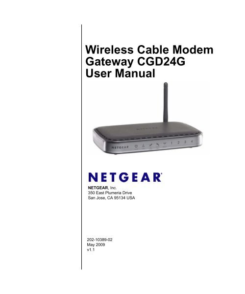 Wireless Cable Modem Gateway CGD24G User Manual - netgear