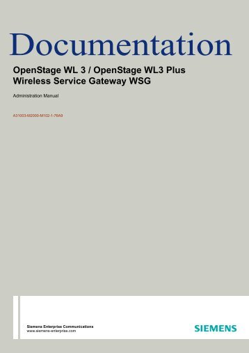 OpenStage WL 3 / OpenStage WL3 Plus Wireless Service Gateway ...