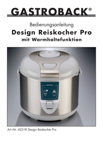 Design Reiskocher Pro mit Warmhaltefunktion - Gastroback