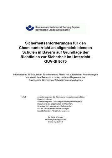 Sicherheitsanforderungen für den Chemieunterricht an ...