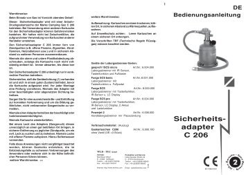 Sicherheits- adapter C 206 Bedienungsanleitung DE - WLD Tec.