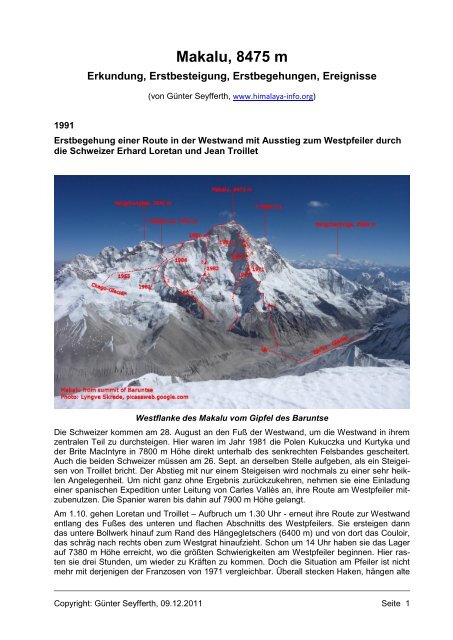 Makalu, 8475 m - Die Berge des Himalaya