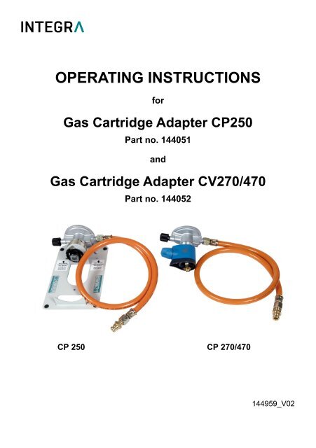 Gas Cartridge Adapter CP250 - INTEGRA Biosciences